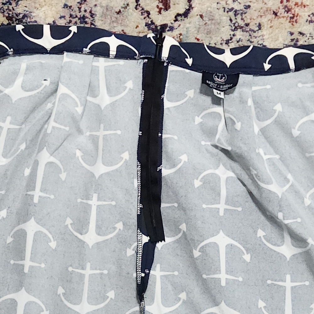 Sailor Sailor Just Madras Regatta Skirt Blue White Size Medium - Picture 5 of 12
